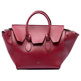 Celine Red Small Leather Tie Tote - Céline