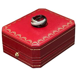 Cartier Trinity Ring mit Diamanten und schwarzer Keramik
