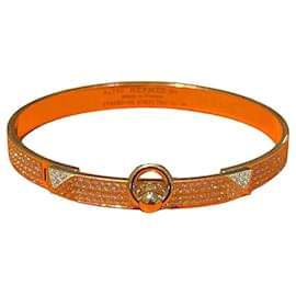 Hermès Rose Gold and Diamond Bangle Bracelet