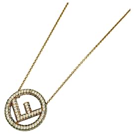 Collar Fendi chapado en oro con cristales