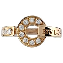 Anillo alianza Bvlgari en oro rosa 18K con diamantes - Bulgari