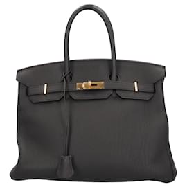 Hermès Bolsa Hermes Birkin 35 em couro Togo preto