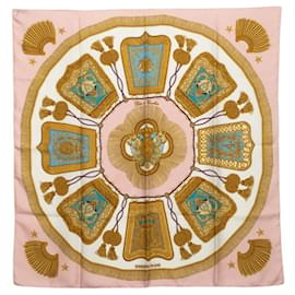 Foulard in seta rosa e bianco Hermes - Hermès