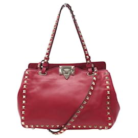 SAC A MAIN VALENTINO ROCKSTUD IW2B0037BOL EN CUIR ROUGE BANDOULIERE BAG - Valentino