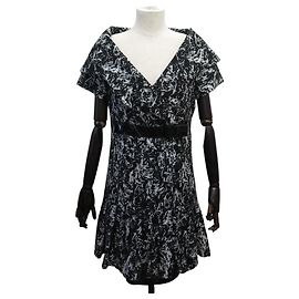 NEUF ROBE CHANEL MANCHES COURTES DOS OUVERT P47002W05408 M 40 LAINE DRESS