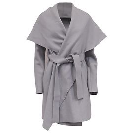 Cappotto blanket con cintura Harris Wharf London in lana grigia