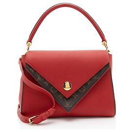 Louis Vuitton Double V Satchel aus Kalbsleder und Monogram Canvas