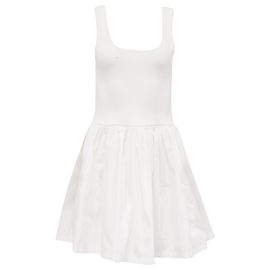 Autre Marque The Upside ärmelloses Mini-Kleid mit ausgestelltem Rock aus weißer Baumwolle