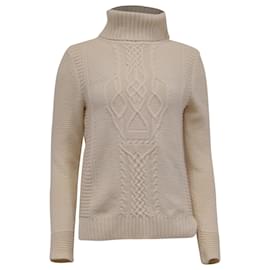 Kaschmir-Rollkragenpullover mit Totenkopf-Motiv in Cream Cashmere - Autre Marque