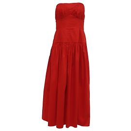 Autre Marque Abito midi senza spalline Tove in cotone rosso