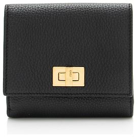 Portafoglio compatto Peekaboo in pelle Selleria Fendi