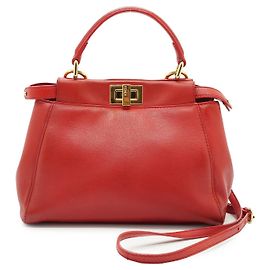 Borsa a mano in pelle Fendi Peekaboo