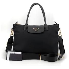 Polyamid-Tote-Bag und Schultertasche in Schwarz - Prada