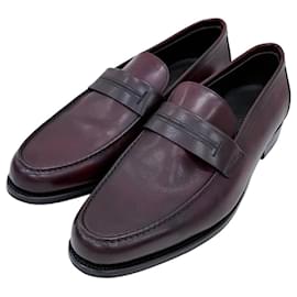 Mocassin en cuir bordeaux - Hermès