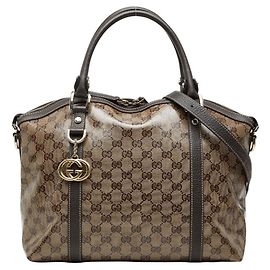 Gucci Handtasche und Schultertasche aus braunem Leder
