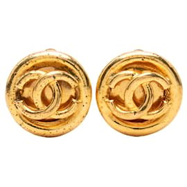 Orecchini rotondi vintage Chanel Coco Mark