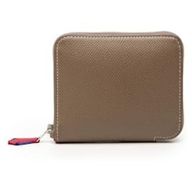 Portefeuille compact/porte-monnaie Hermes Azap en soie - Hermès
