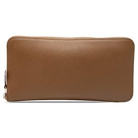 Hermès Cartera larga Hermes Azap en piel Epsom marrón