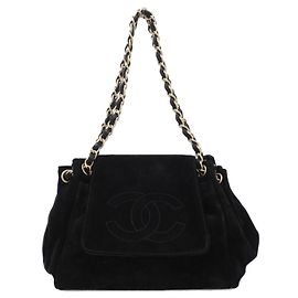 Borsa a tracolla Chanel 19283 in camoscio nero
