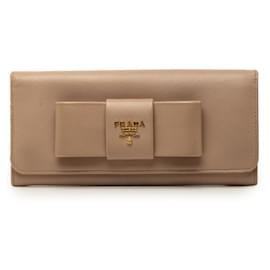 Prada Logo Ribbon Bi-fold Long Wallet