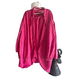 Autre Marque Completo Camicia e Pantaloni in Lino Rosa Fucsia