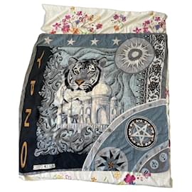 Autre Marque Otto Kern Seidenschal Tiger und Taj Mahal