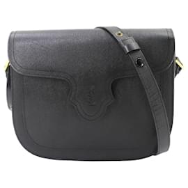 Sac à épaule en cuir noir Yves Saint Laurent