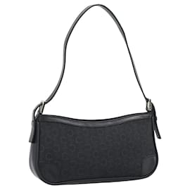 Borsa a tracolla CELINE C Macadam Canvas Nero Argento Auth 193919A - Céline