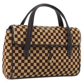 LOUIS VUITTON Damie Sovage Lion Hand Bag Black M92131 LV Auth bs36584