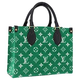 LOUIS VUITTON Monogram Jacquard Velvet On The Go PM Green M46216 Auth 193752SAM