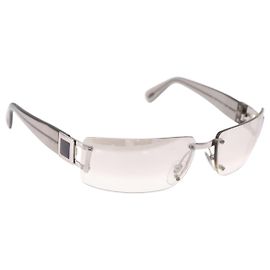 Bulgari Gafas de sol al aire BVLGARI Metal Clear Silver Auth BA14525