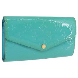 LOUIS VUITTON Monogram Vernis Portefeuille Sarah Wallet Blue M93219 Auth hk3947