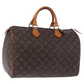 LOUIS VUITTON Monogram Speedy 35 Hand Bag M41524 LV Auth 194276V