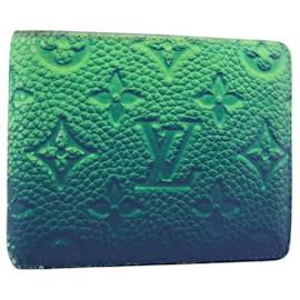 LOUIS VUITTON Taurillon Clemence Illusion Portefeuille Slender Auth 192437