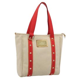 Borsa Tote LOUIS VUITTON Antigua Cabas MM Beige Rossa M40035 LV Auth ka5465