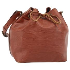 LOUIS VUITTON Bolso de hombro Epi Petit Noe Brown M44103 LV Auth hk3950