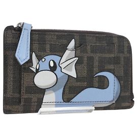 FENDI x FRGMT x POKEMON Zucca Dratini Card Case Brown 8M0489 Auth 167474M