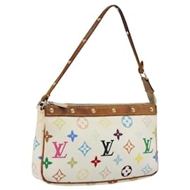 LOUIS VUITTON Monogram Multicolor Pochette Accessoires White M92649 Auth BA14591