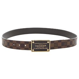 LOUIS VUITTON Damier Ebene Ceinture Anne Van Tours Belt M9677 LV Auth 191957V