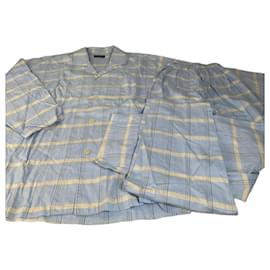 Set Pigiama Dior Vintage da Uomo in Cotone Azzurro e Blu Navy M