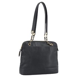CHANEL Triple Coco Chain Tote Bag aus Caviar-Leder Schwarz Gold CC Auth 194844V