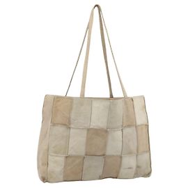 Borsa Tote CHANEL in camoscio beige CC Auth bs36562