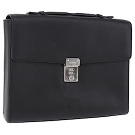 Borsa a mano LOEWE Anagram in pelle nera argento Auth 192474V