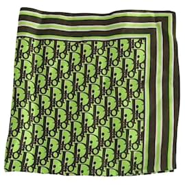 Foulard quadrato in seta verde Dior