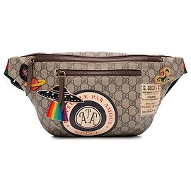 Borsetta cintura Gucci GG Supreme Courrier Web Beige
