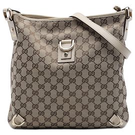 Borsa a tracolla Gucci GG Canvas Abbey D Ring bianca
