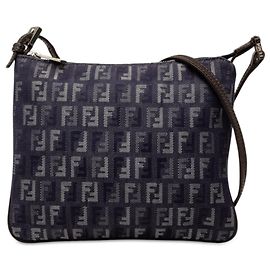 Borsa crossbody Fendi Zucchino in denim blu