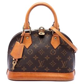 Borsa Satchel Louis Vuitton Monogram Alma BB Marrone