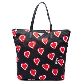 Borsa Satchel Prada Tessuto Stampato Nera
