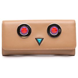 Fendi Hypnoteyes Continental Long Wallet aus Leder in Beige